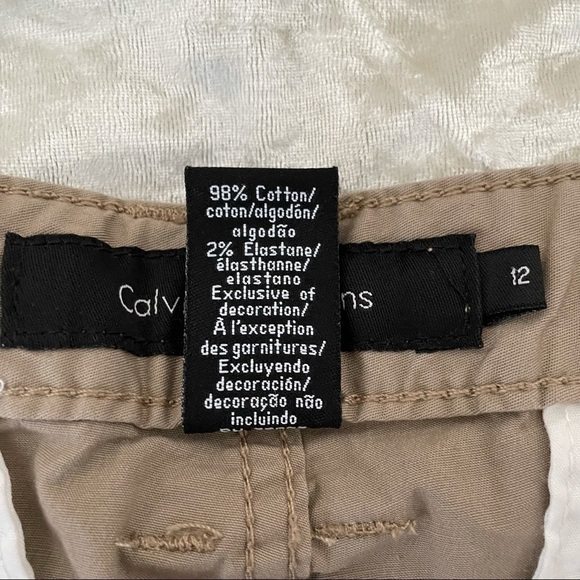 Calvin Klein Jeans Khaki Bermuda Shorts Utility Cargo Pockets Size 12 - Picture 4 of 7